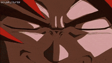 a close up of a cartoon character 's eyes with a tumblr watermark