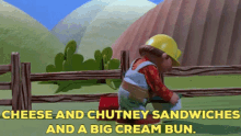 Bob The Builder Cheest And Chutney Sandwiches GIF - Bob The Builder Cheest And Chutney Sandwiches And A Big Cream Bun GIFs