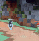 marilyn is standing in a minecraft game