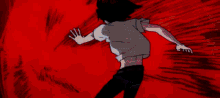 a hand is reaching out towards a bloody background