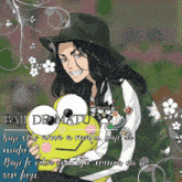 a cartoon of a man holding a stuffed animal with the words " baji de matu " written on it