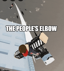 a picture of a person with the words the people 's elbow on it