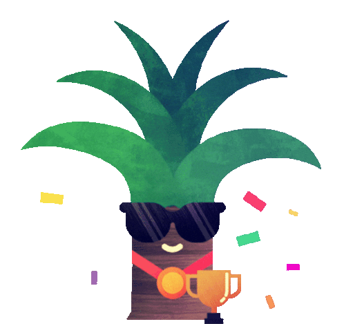 Palm Tree Celebrates With Confetti And Trophy Sticker - Greens Tree Sunglasses Stickers