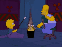 Roasting Marshmallows GIF - Simpsons Camp GIFs