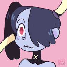 a drawing of a girl with a cross around her neck and the name prikle on the bottom