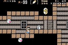 a screenshot of a video game shows a ghost and a key