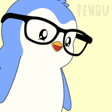 a penguin wearing glasses has the words no need to get aggressive below it