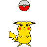a pixel art of a pikachu wearing a hat