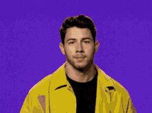 a close up of a man 's face against a red background