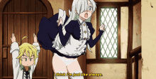 a girl in a maid outfit says " i think i m just like always "