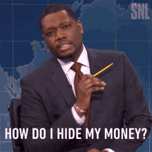 How Do I Hide My Money Michael Che GIF - How Do I Hide My Money Michael Che Saturday Night Live GIFs