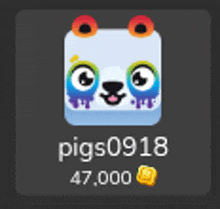 a picture of a colorful animal with the name pigs0918