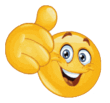 a smiley face is giving a thumbs up
