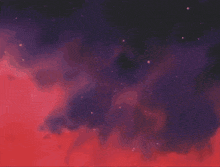 a cartoon character flying through the air with a red background
