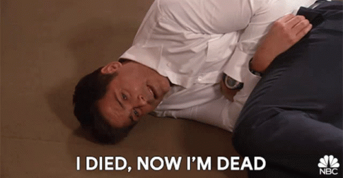 I Died Now Im Dead Chris Traeger GIF - I Died Now Im Dead Chris Traeger Parks And Recreation GIFs