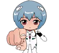 a cartoon drawing of a girl in a space suit pointing at the camera
