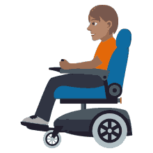 sitting on wheelchair joypixels person with disability motorized wheelchair wheelchair