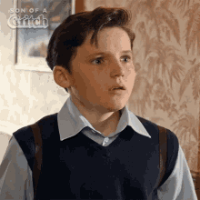a young boy with a surprised look on his face is from the movie son of a glitch