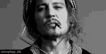 Silvan Giger Johnny Depp GIF - Silvan Giger Johnny Depp Black And White GIFs