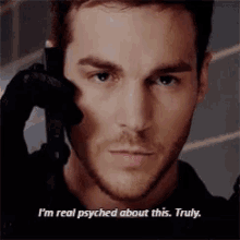 Chris Wood Psyched GIF - Chris Wood Psyched On The Phone GIFs