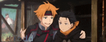 two anime characters standing next to each other with the word freedom visible in the corner