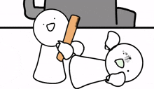 a cartoon of a person holding a rolling pin