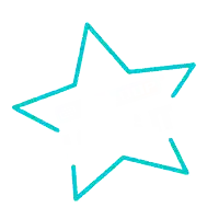 a blue star on a white background with a diagonal line going through it