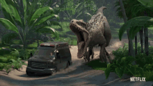 escaping jurassic world camp cretaceous dinosaur bite attack