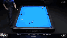 a man is playing pool on a diamond table