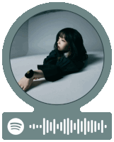 a spotify sticker with a picture of a girl