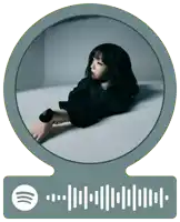 a spotify sticker with a picture of a girl