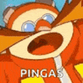 a cartoon character from sonic the hedgehog with his mouth open and the word pinga .
