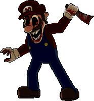 Mario Exe Super Horror Mario Sticker - Mario Exe Super Horror Mario Left Pose Stickers
