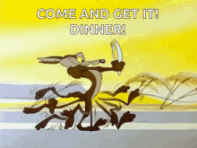 looney tunes coyote supper time come and get it dinner