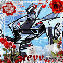 a picture of a robot with the words " i hope your day is as beautiful as you are " on the bottom
