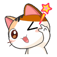 a cartoon cat with a star coming out of it 's head