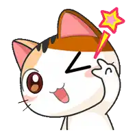 a cartoon cat with a star coming out of it 's head