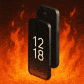 a phone displays the time of 12:08 on its screen