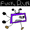 Fuck Run Tv Guy Sticker
