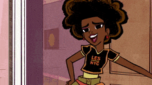 a cartoon of a woman wearing a shirt that says les nyc