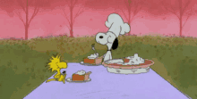 Friendsgiving Pie - Snoopy And Woodstock GIF