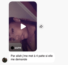 a screenshot of a video of a woman with the name sisi94