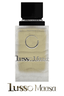 a bottle of lusso maasa cologne with a black cap