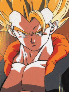 a close up of a cartoon character 's face with a serious look on his face
