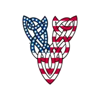 a celtic knot with an american flag in the middle