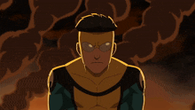a cartoon drawing of a man with glasses and a serious look on his face