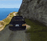 a black car with a license plate that says ' bmw ' on it