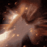 a close up of a fireworks display in the dark