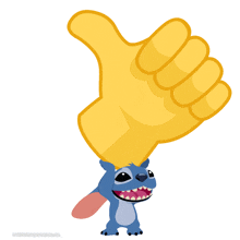 a cartoon character holding a thumbs up sign