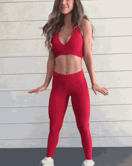 Red Yoga Pants Chive GIF - Red Yoga Pants Chive - Discover & Share GIFs